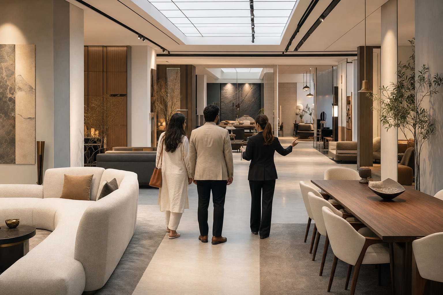 Contemporary furniture showroom interior